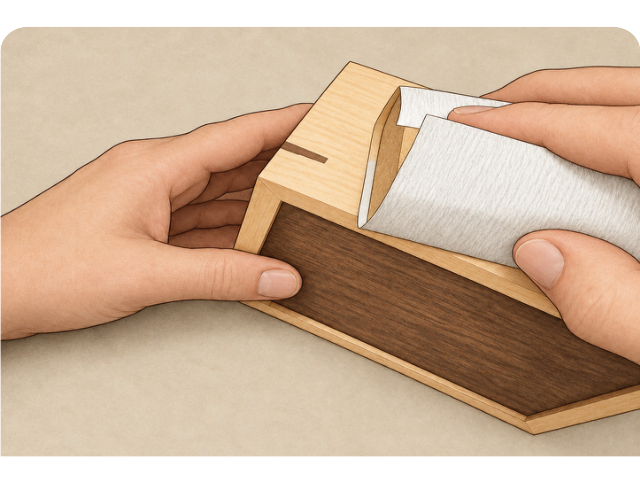 Step 11: Finish the box. Artwork from the approved PDF.